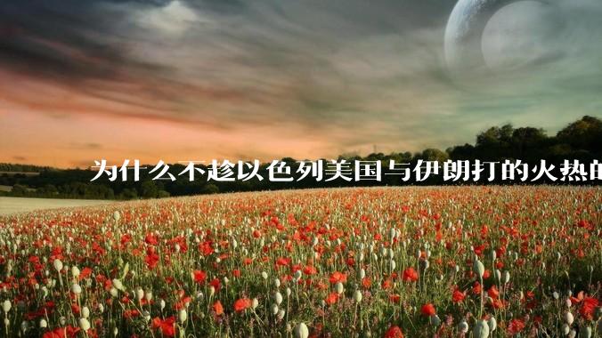 为什么不趁以色列美国与伊朗打的火热的时机收复台湾呢？